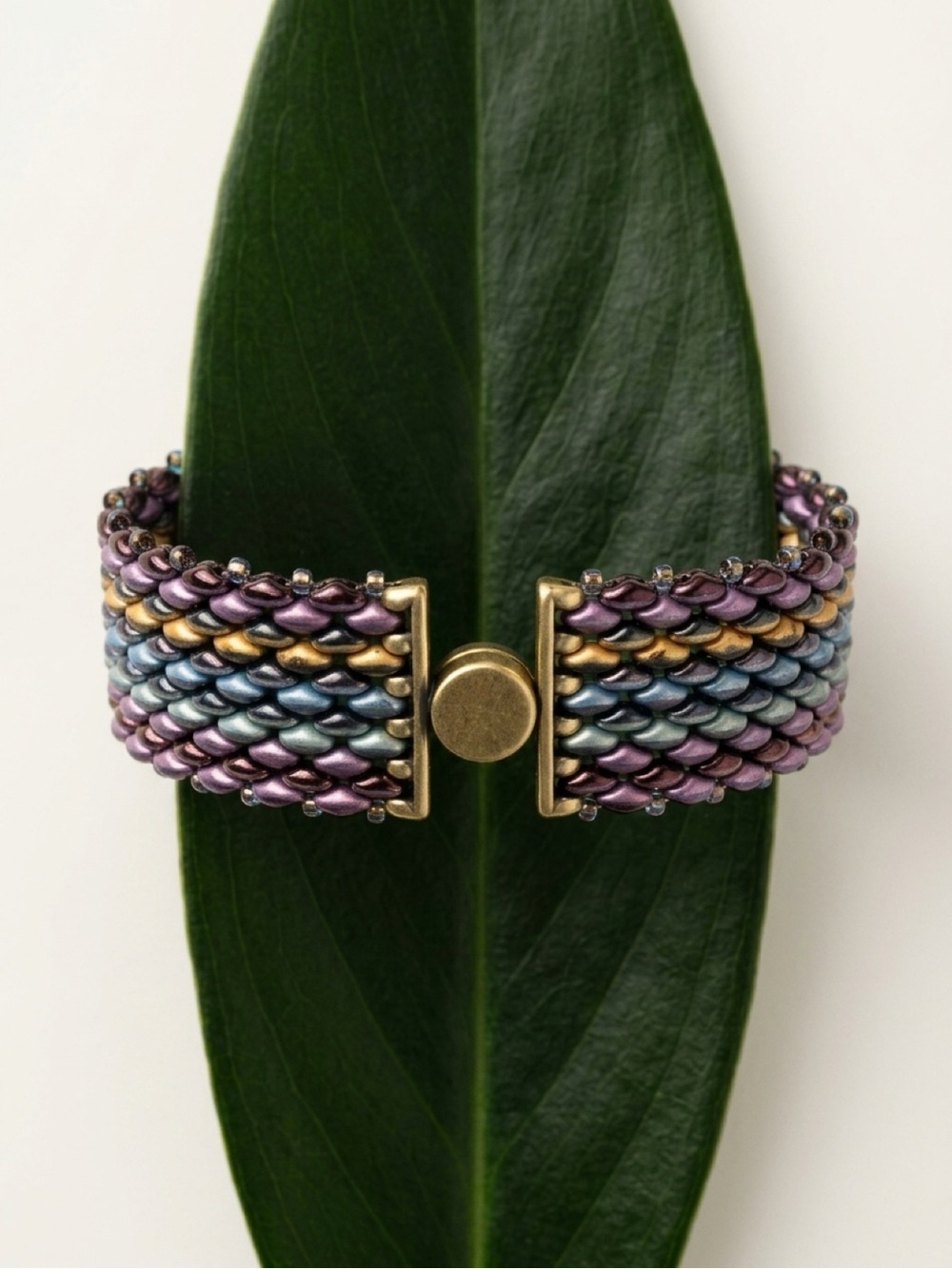 ✨Cosmic Aurora Handmade Beaded Bracelet with Designer Clasp✨